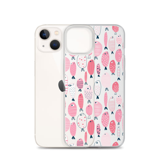 Cute Tiny Pink Fish Pattern iPhone Case