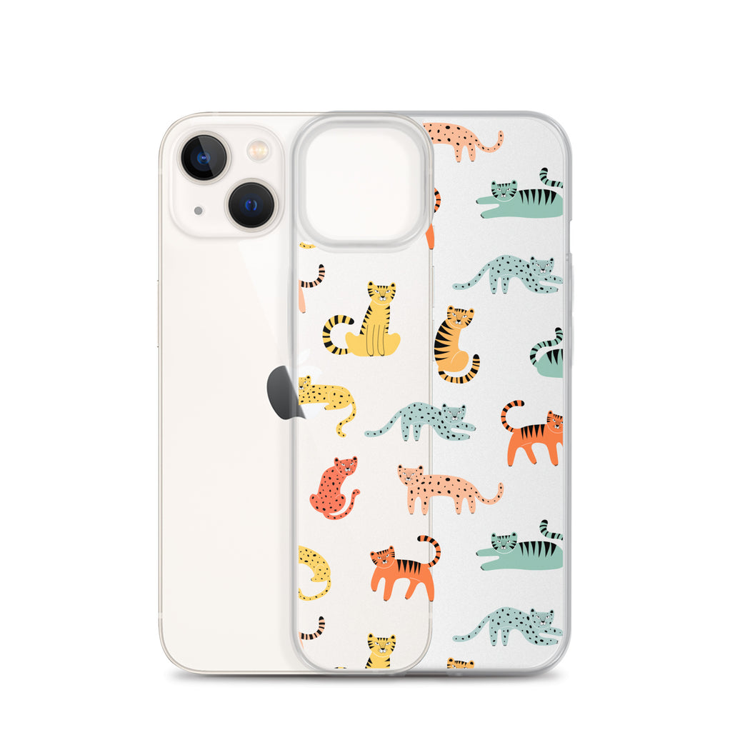 Colorful Funny Cat Pattern iPhone Case