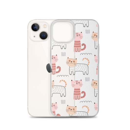 Funny Cats Pattern iPhone Case