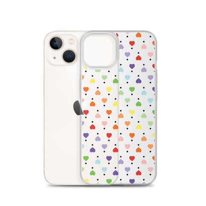 Tiny Colorful Rainbow Heart iPhone Case