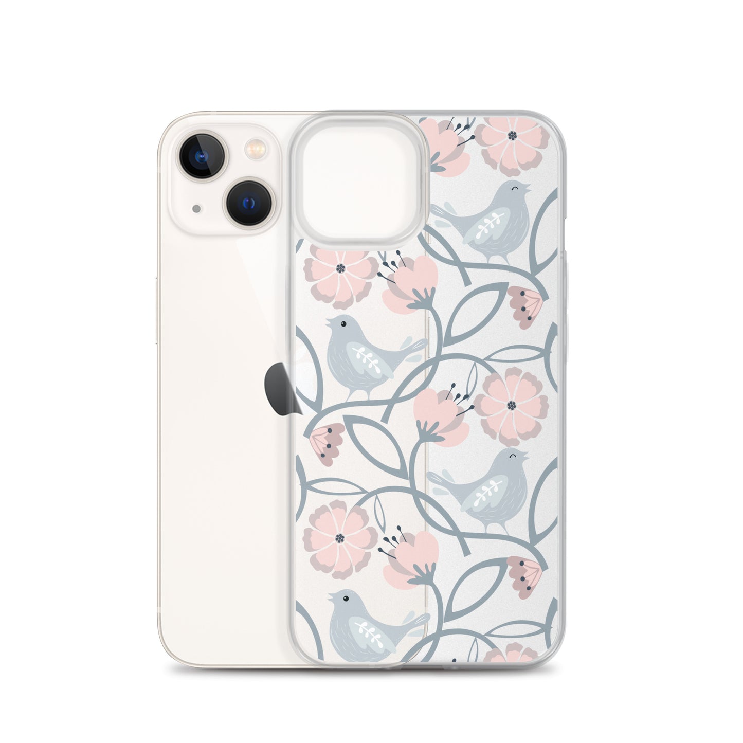 Grey Nature Birds Artistic iPhone Case