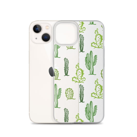 Green Cactus Pattern iPhone Case