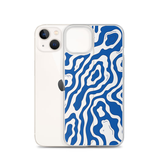 Blue Abstract Liquid Pattern iPhone Case