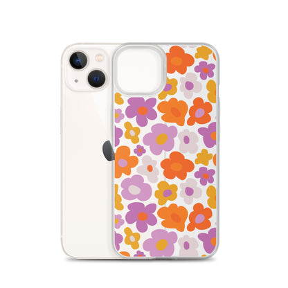 Retro 60s 70s Flower Clear iPhone Case