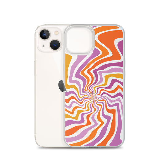 Colorful Retro Abstract Clear iPhone Case