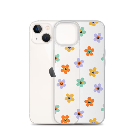 Happy Retro Flowers 60s iPhone Case