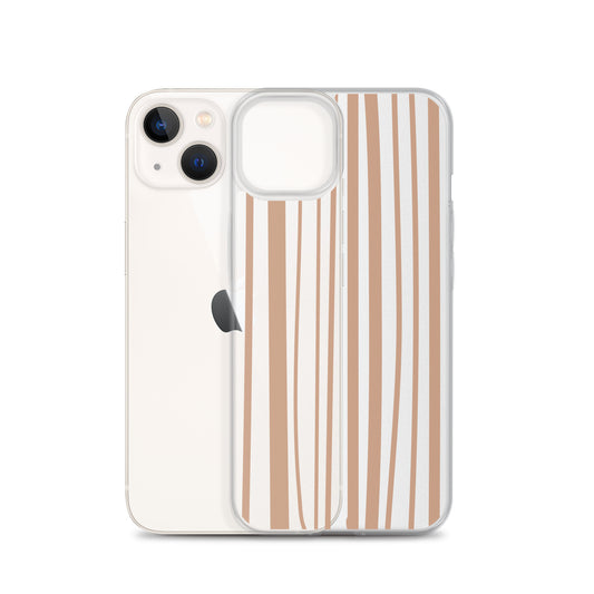 Beige Rustic Striped Pattern iPhone Case