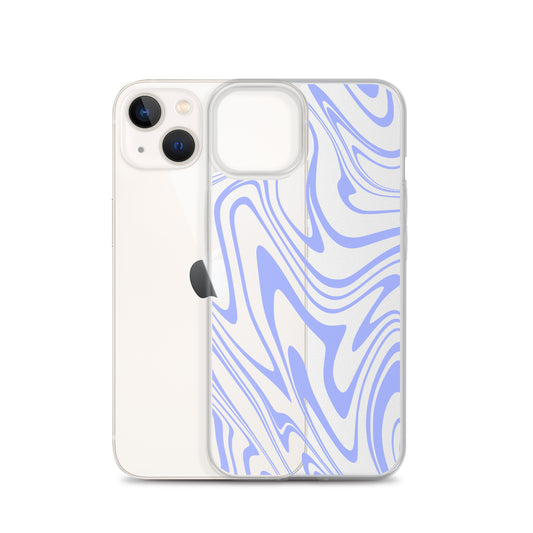 Violet Liquid Swirl Clear iPhone Case