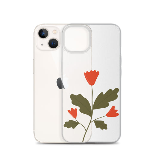 Flower Minimalist Clear iPhone Case