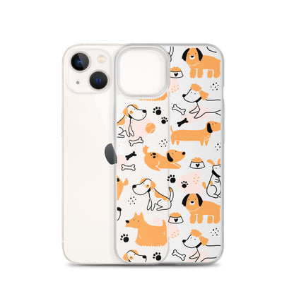 Funny Cute Dogs Pattern iPhone Case