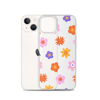 Colorful Retro Flowers 50s iPhone Case