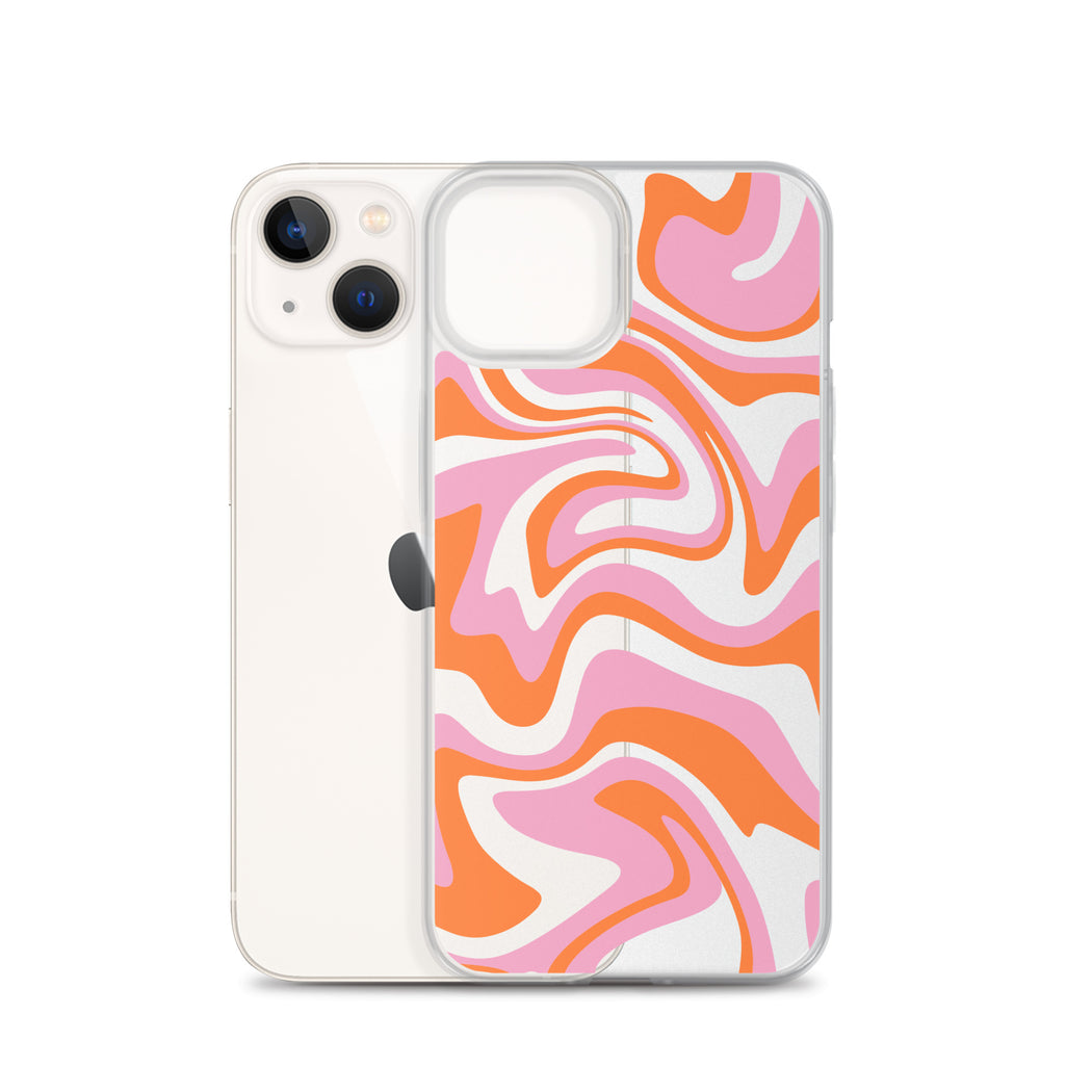 Retro Liquid Abstract Swirl iPhone Case