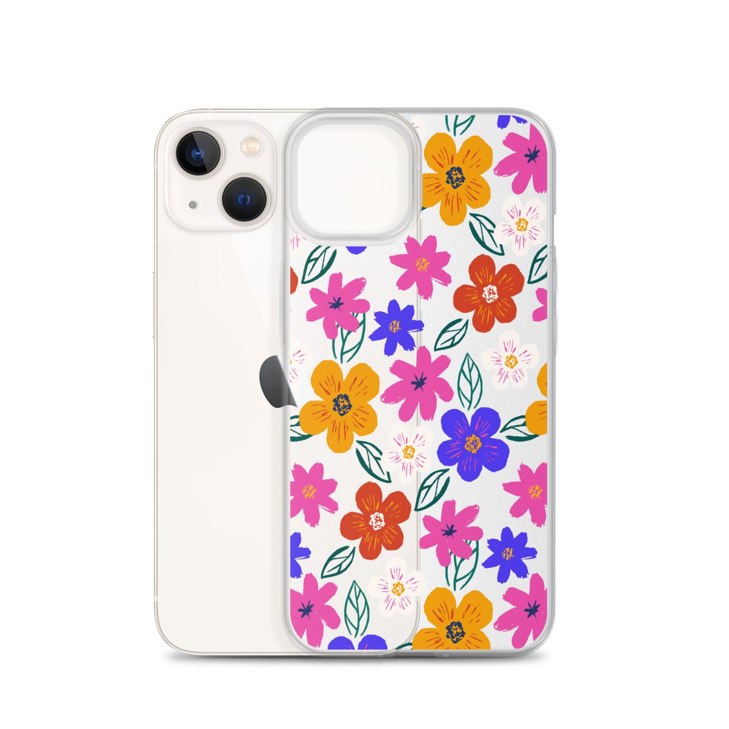 Colorful Hand drawn Flowers iPhone Case