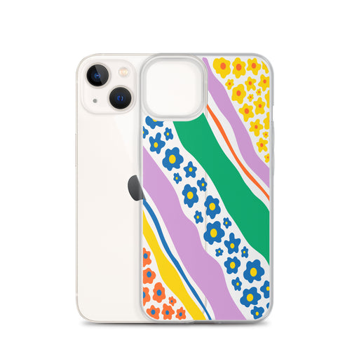 Retro Colorful Abstract Floral iPhone Case