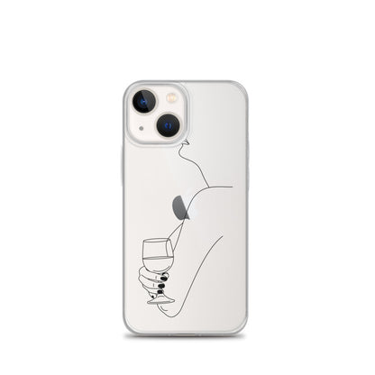 Line Art Woman Wine iPhone Case