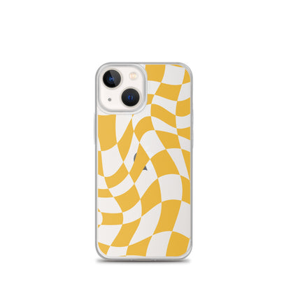 Yellow Retro Checkered iPhone Case