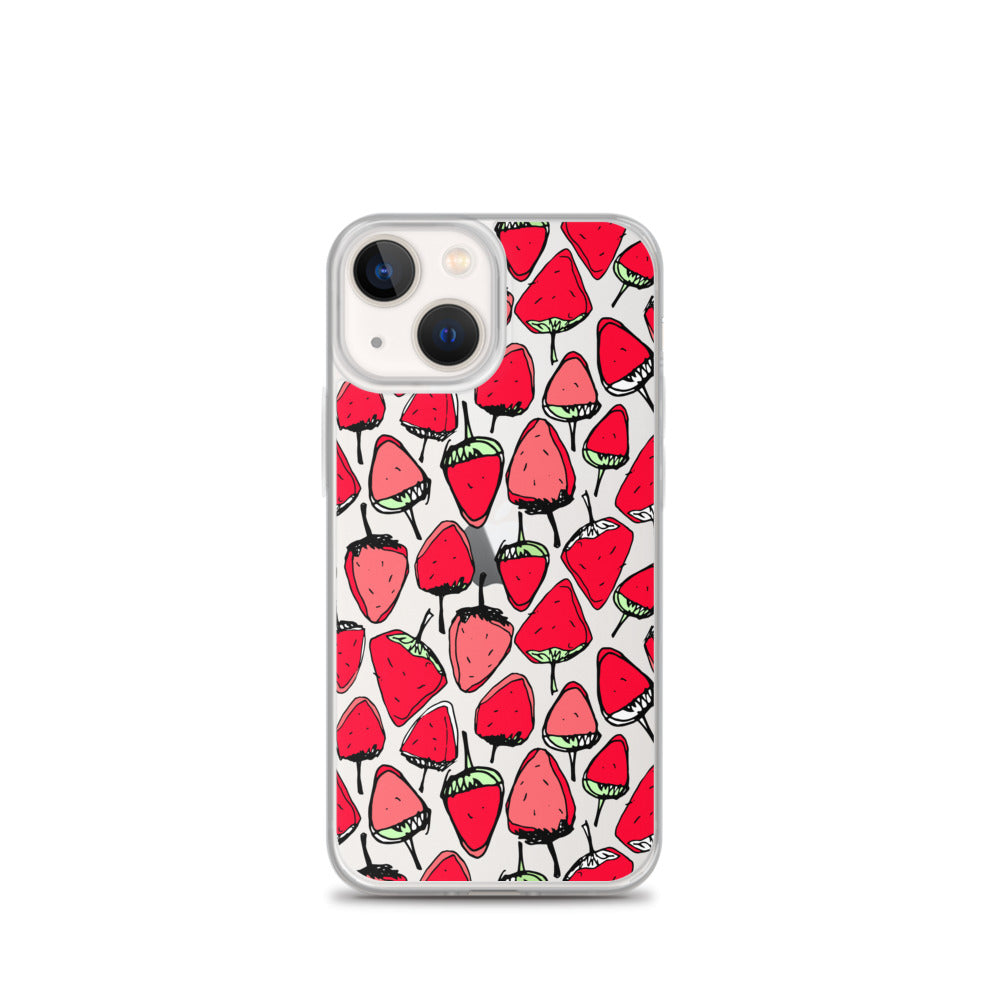 Red Strawberry Clear iPhone Case