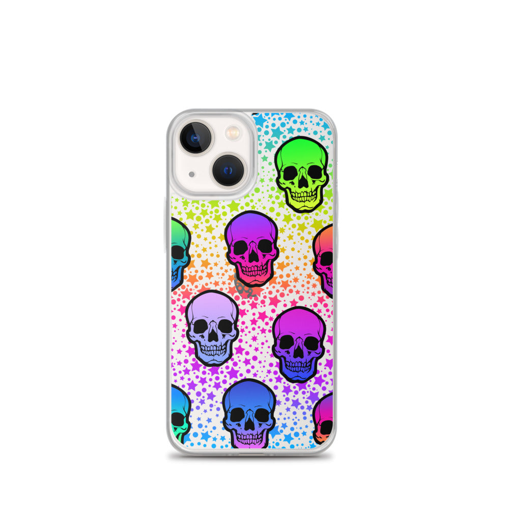 Neon Psychodelic Skull iPhone Case - HypeSheriff