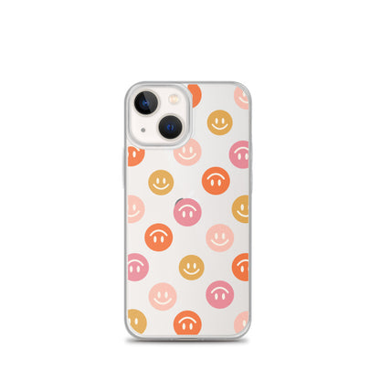 Smiling Faces Pattern iPhone Clear Case - HypeSheriff