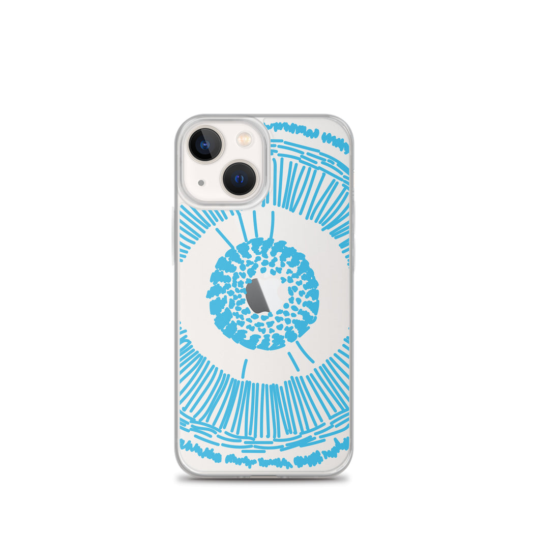 70s Psychodelic Eye Hippie Blue iPhone Case