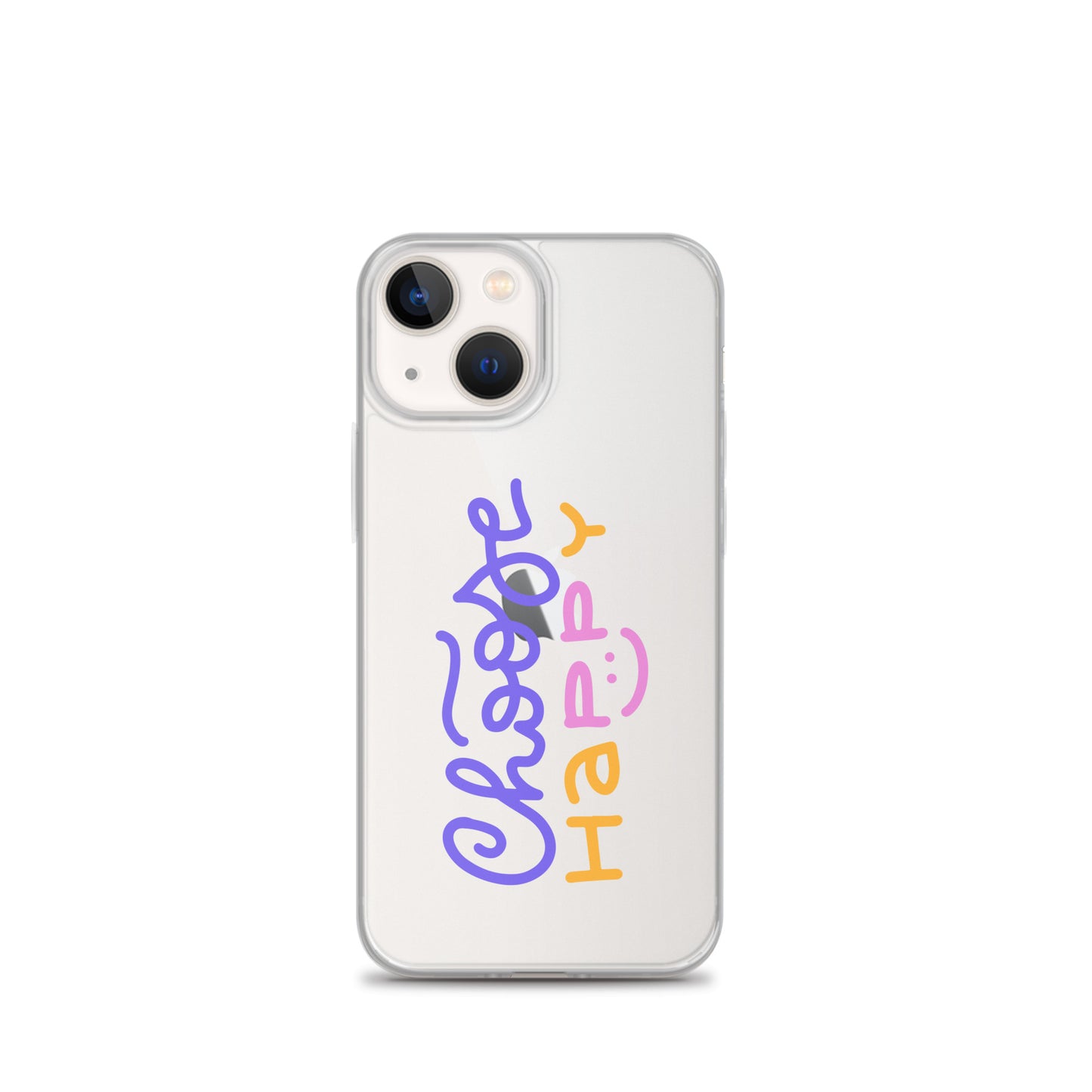 Choose Happy Typography Clear iPhone Case