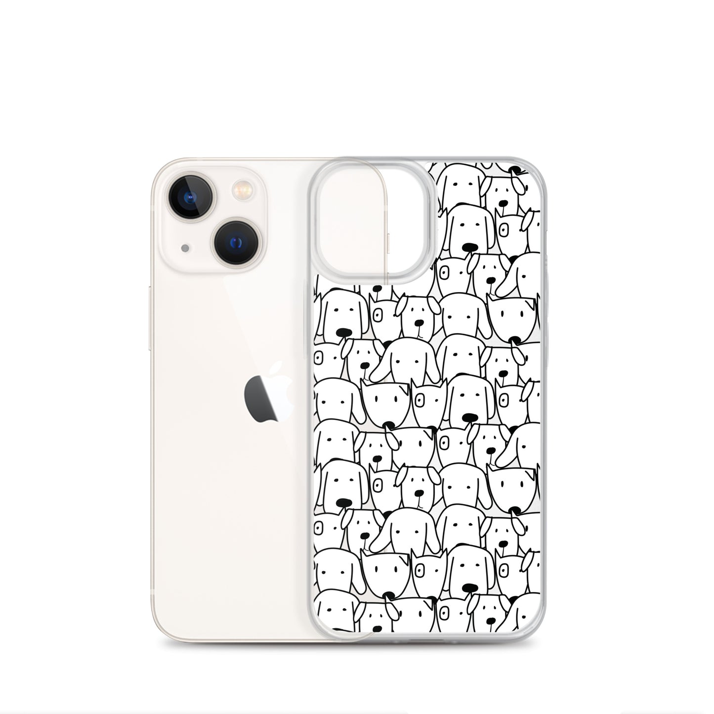 Black&White Dogs Pattern iPhone Case