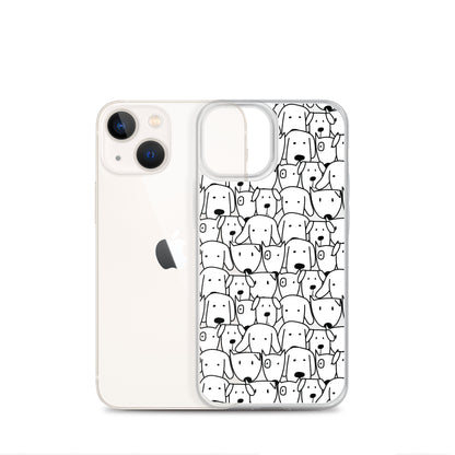 Black&White Dogs Pattern iPhone Case