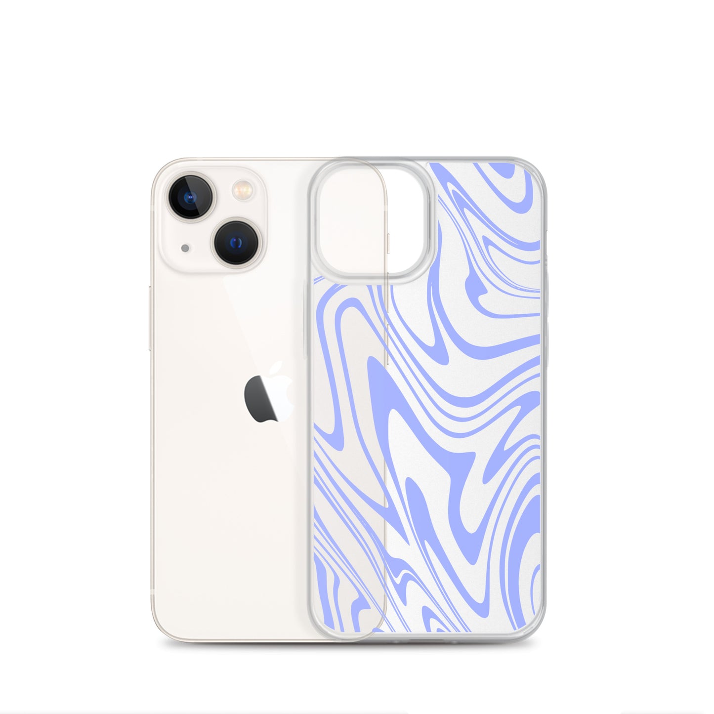 Violet Liquid Swirl Clear iPhone Case