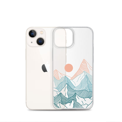Minimalist Line Art Mountains iPhone Case