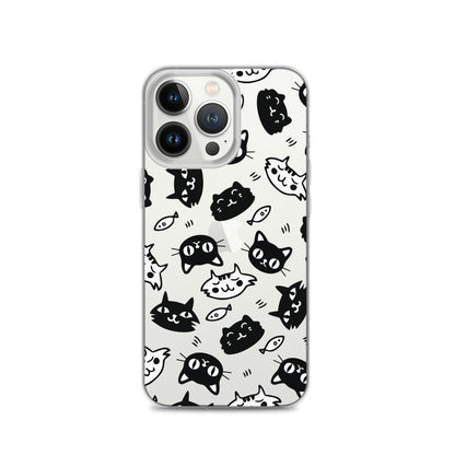 Black&White Cats Pattern iPhone Case