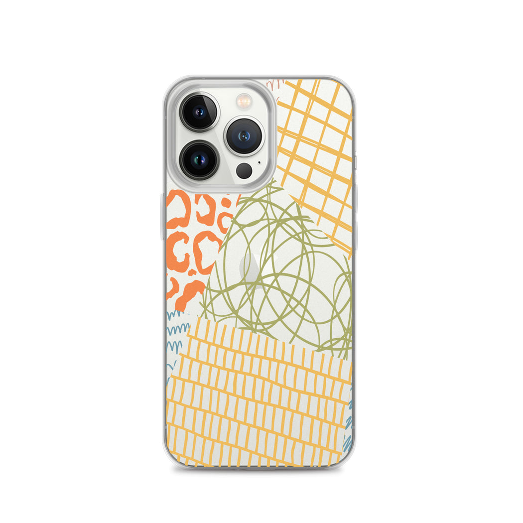 Abstract Scandinavian Clear iPhone Case
