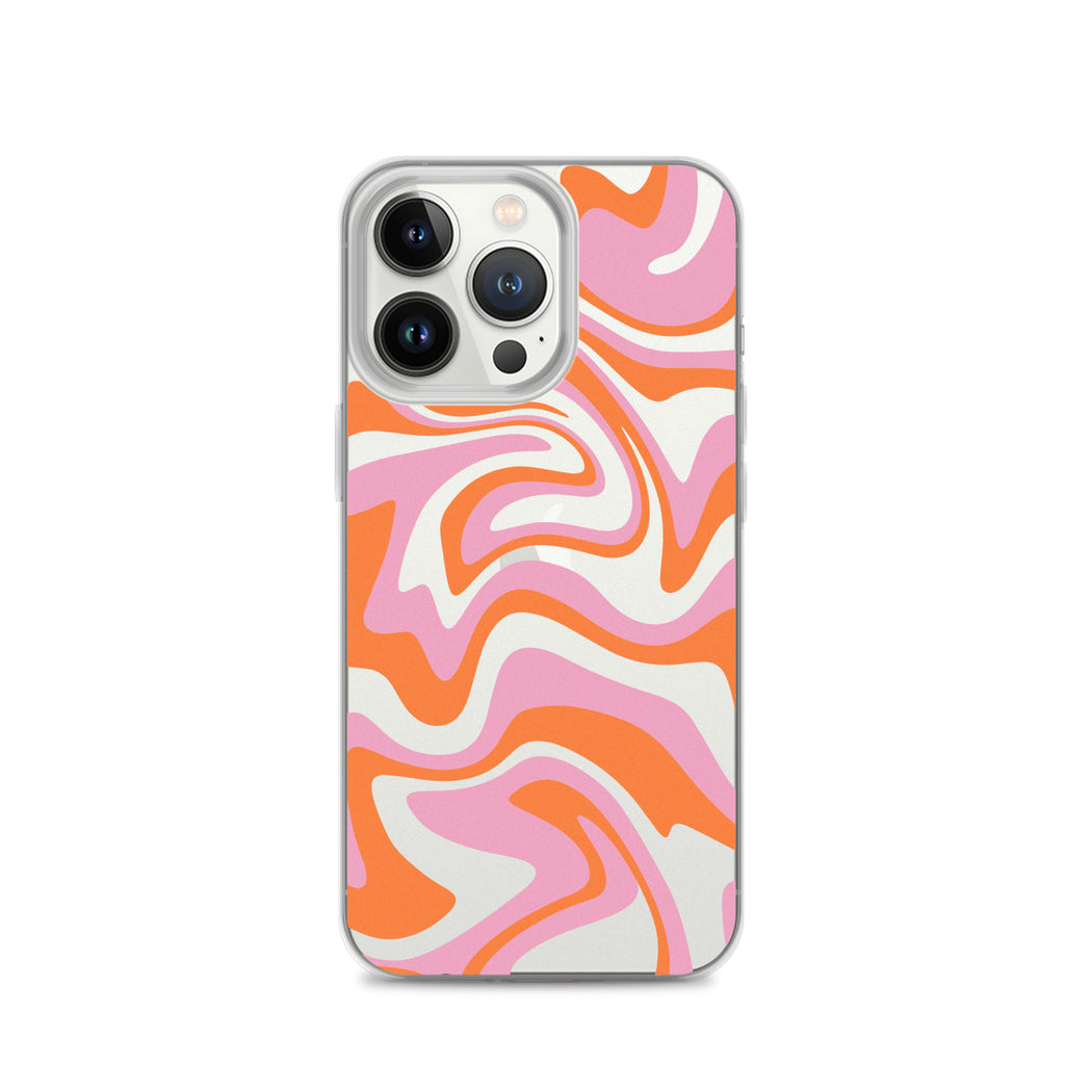 Retro Liquid Abstract Swirl iPhone Case