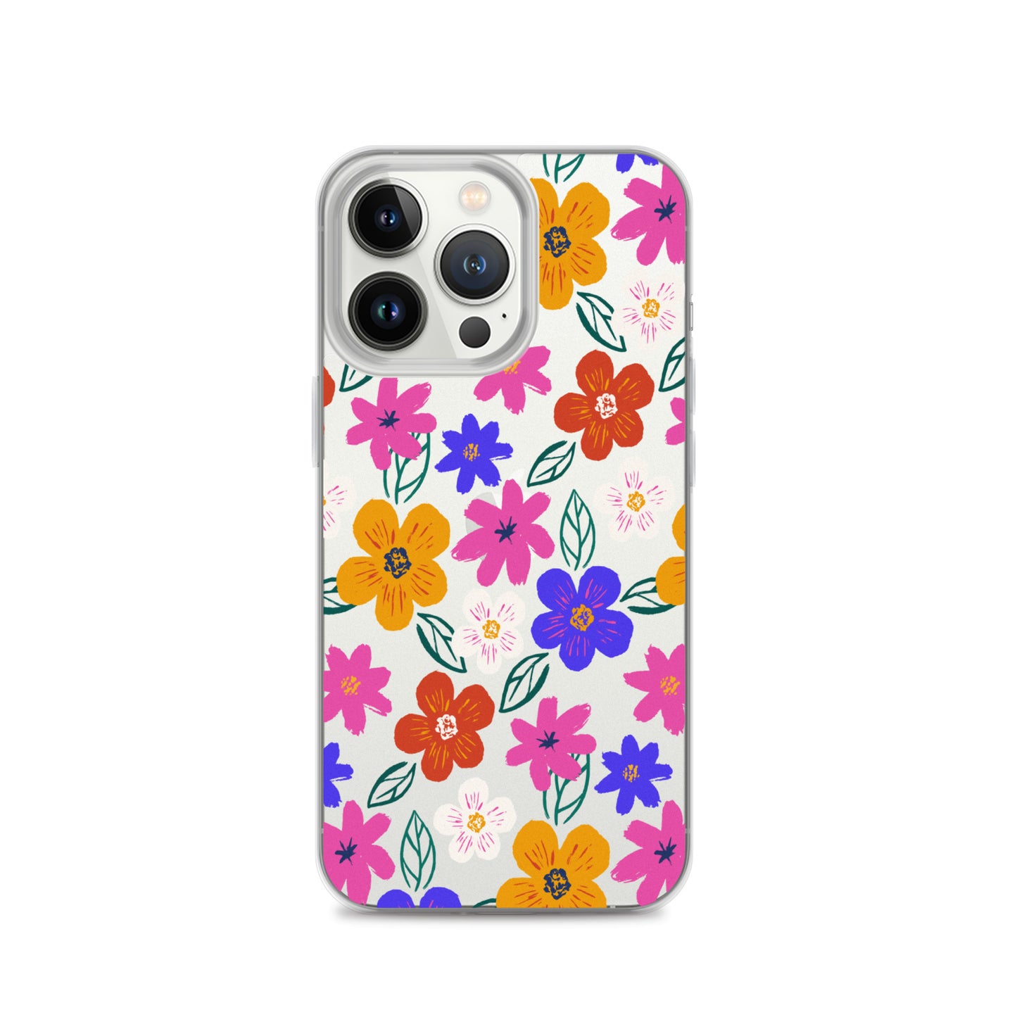 Colorful Hand drawn Flowers iPhone Case