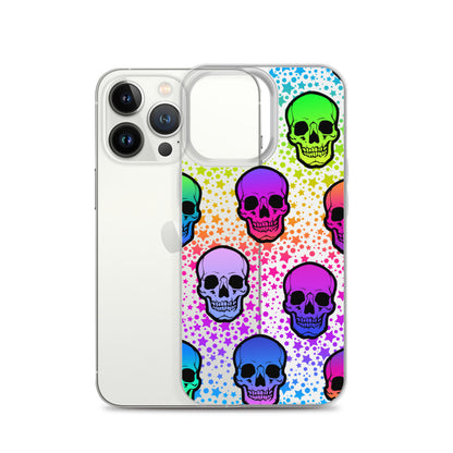 Neon Psychodelic Skull iPhone Case - HypeSheriff