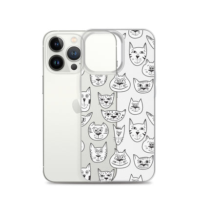 Funny Cartoon Cats Pattern iPhone Case