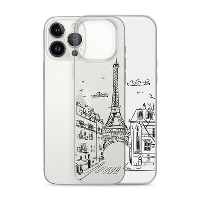 Paris Line Art iPhone Clear Case