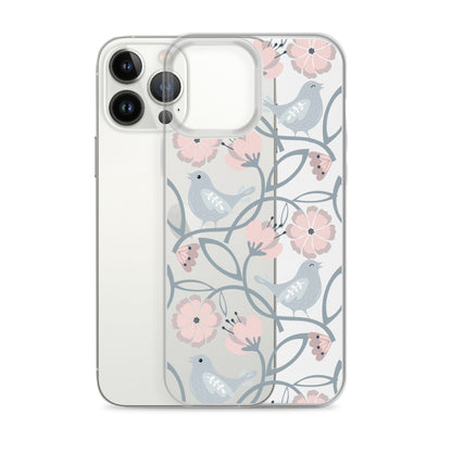 Grey Nature Birds Artistic iPhone Case