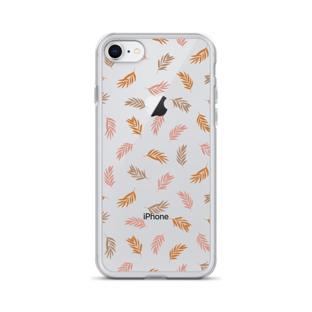 Beige Rustic Leaves iPhone Case