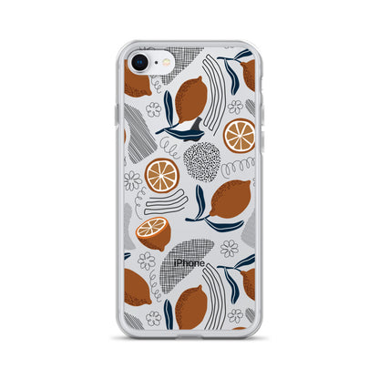 Boho Rustic Lemon Pattern iPhone Case