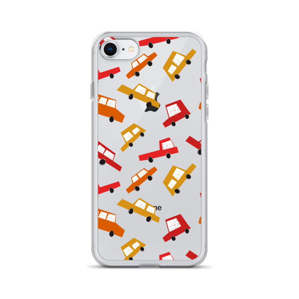Retro Cars Pattern iPhone Case