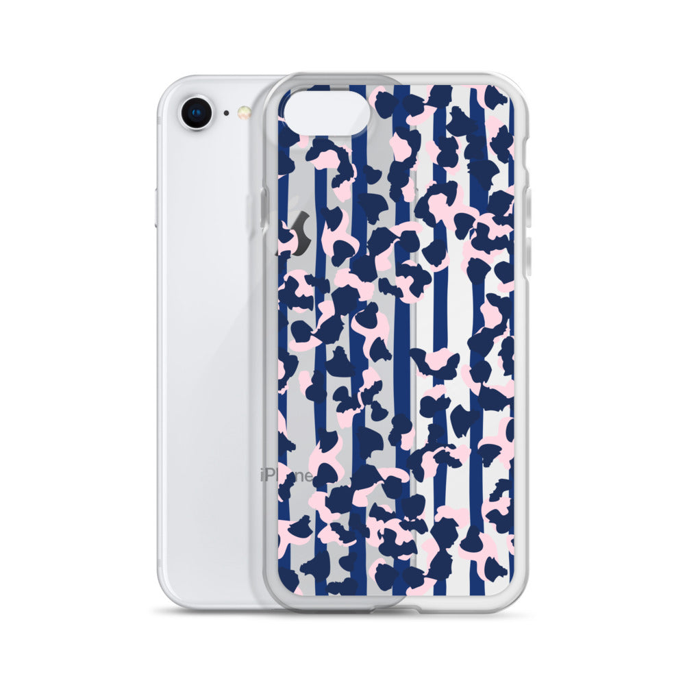 Modern Blue Cheetah iPhone Case