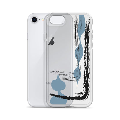 Modern Abstract Black Brushes iPhone Case