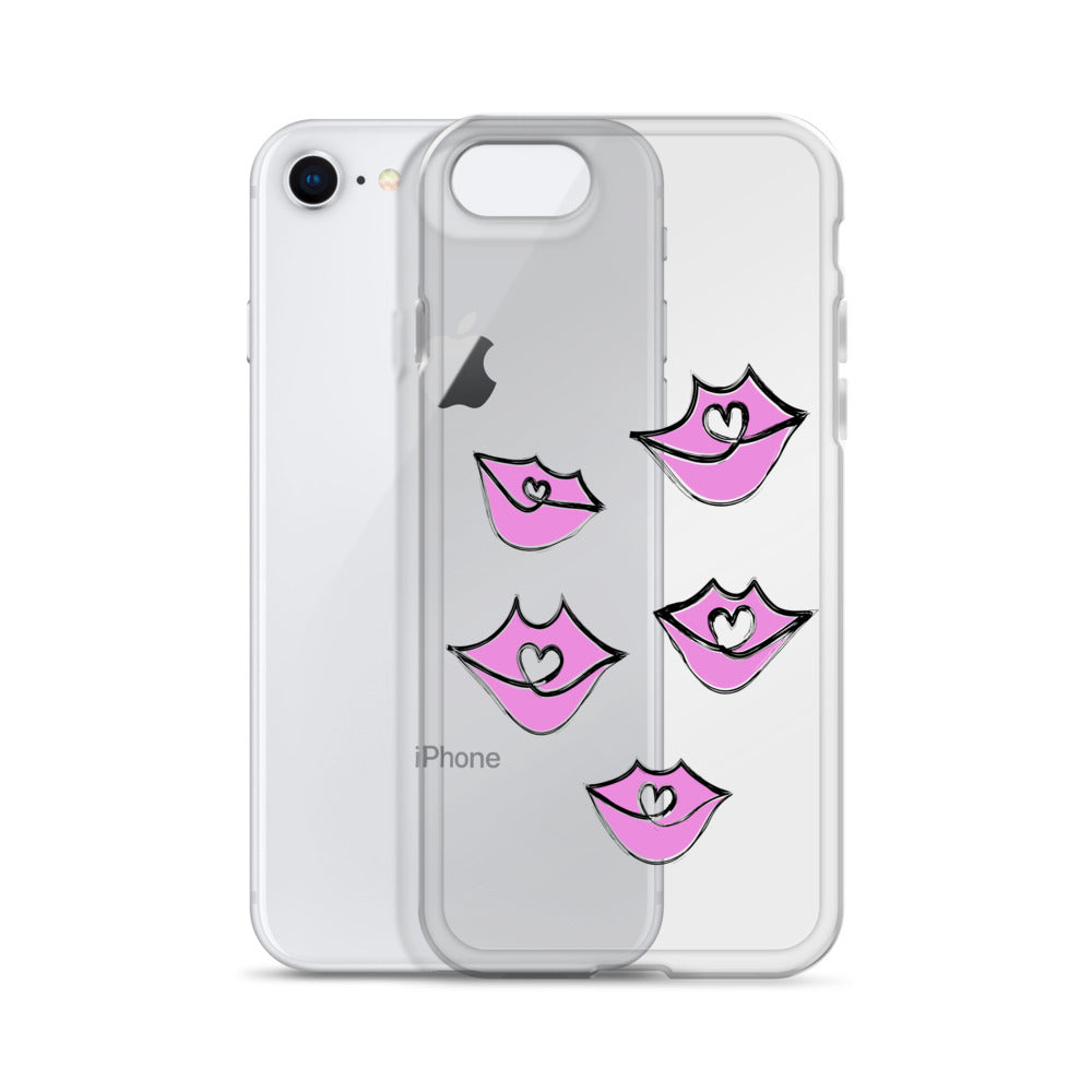 Pink Love Lips iPhone Case