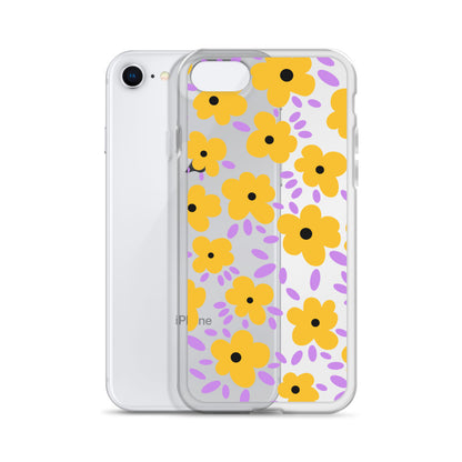 Retro Yellow Flowers 70s iPhone Case