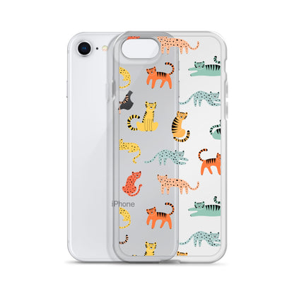Colorful Funny Cat Pattern iPhone Case