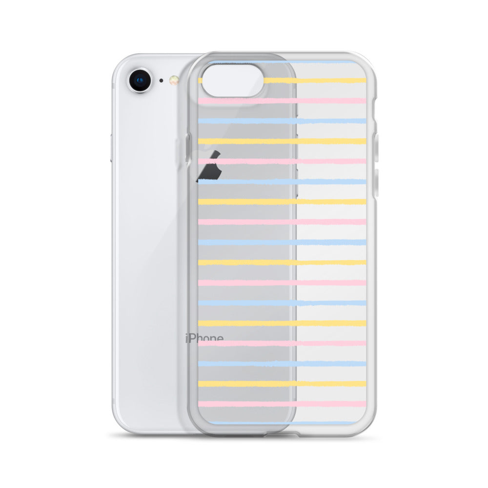 Pastel Minimalist Striped Pattern iPhone Case