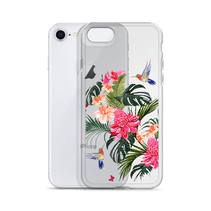 Beautiful Floral Hummingbird Palm iPhone Case