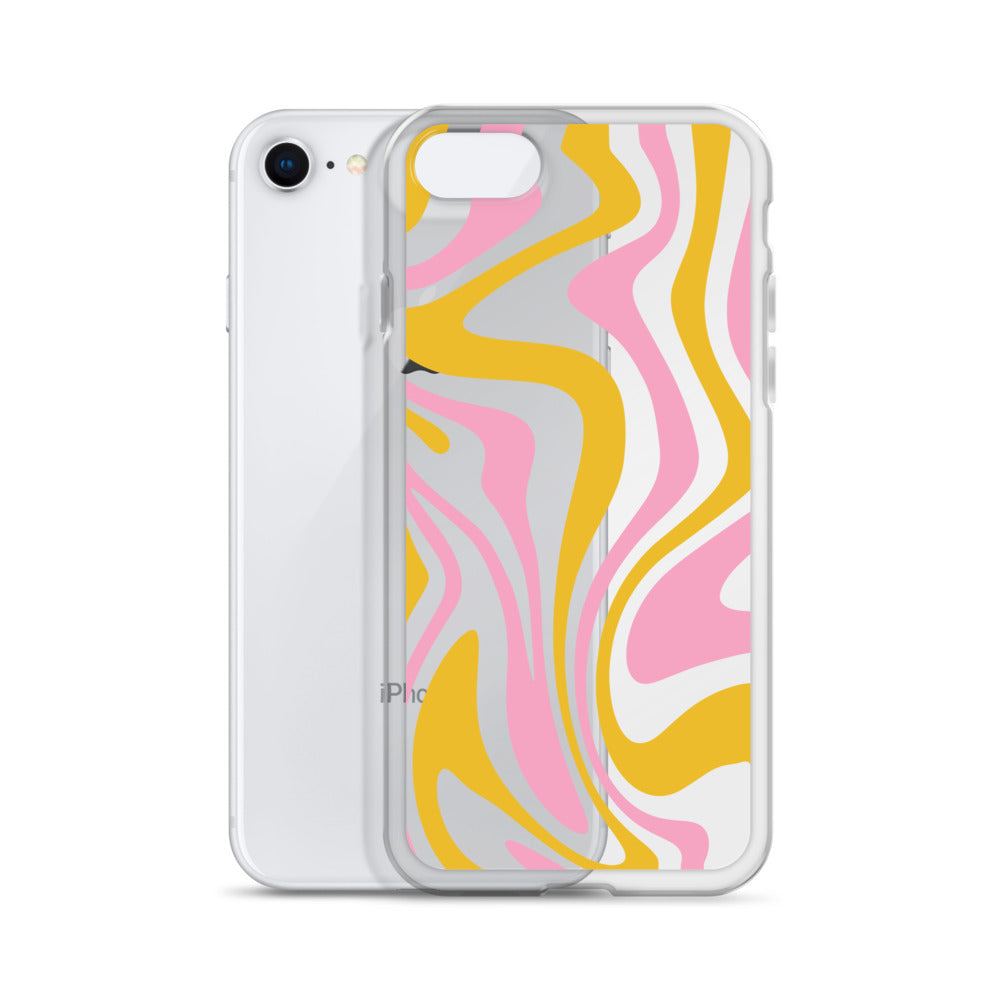 Liquid Pastel Retro Swirl 70s iPhone Case