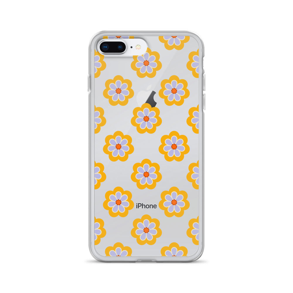 60s 70s Floral iPhone Clear Case