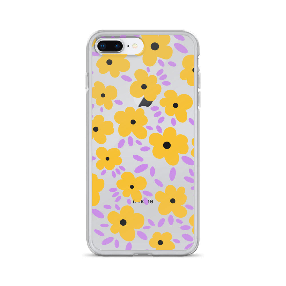 Retro Yellow Flowers 70s iPhone Case